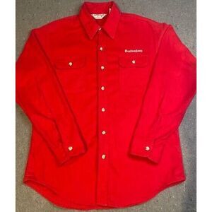 VINTAGE BUDWEISER‎ LARGE long sleeve Button Down SWINGSTER shirt COTTON USA MADE